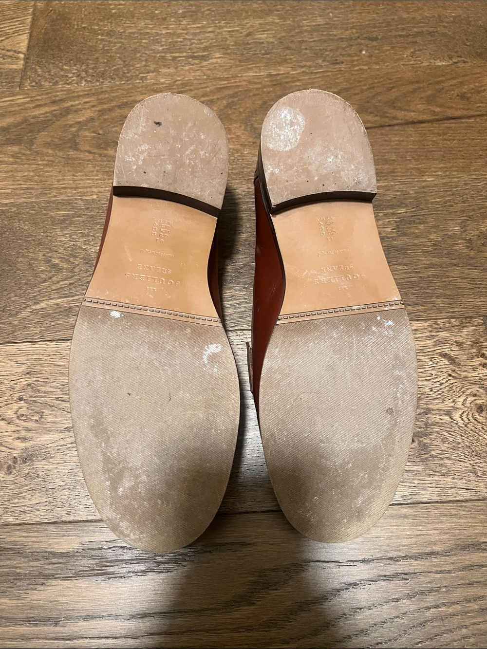 Sezane Chestnut Leather Loafers - Picture 2 of 5